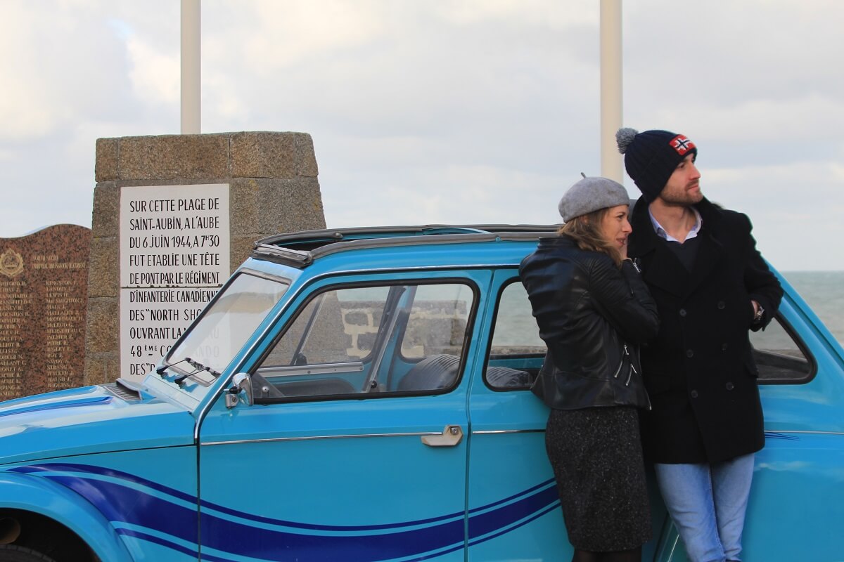 Balade insolite vintage en Citroën Dyane avec Normandy Classic Tour, découverte de la Côte de Nacre, Douvres-la-Délivrande et la campagne, Calvados, normandie, tour guidé, véhicule ancien