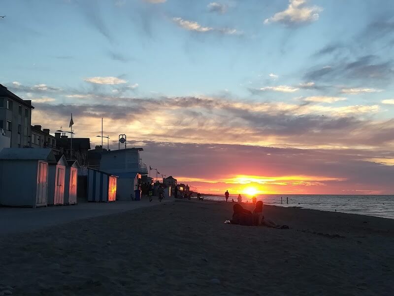 coucher de soleil plage de Langrune-sur-Mer