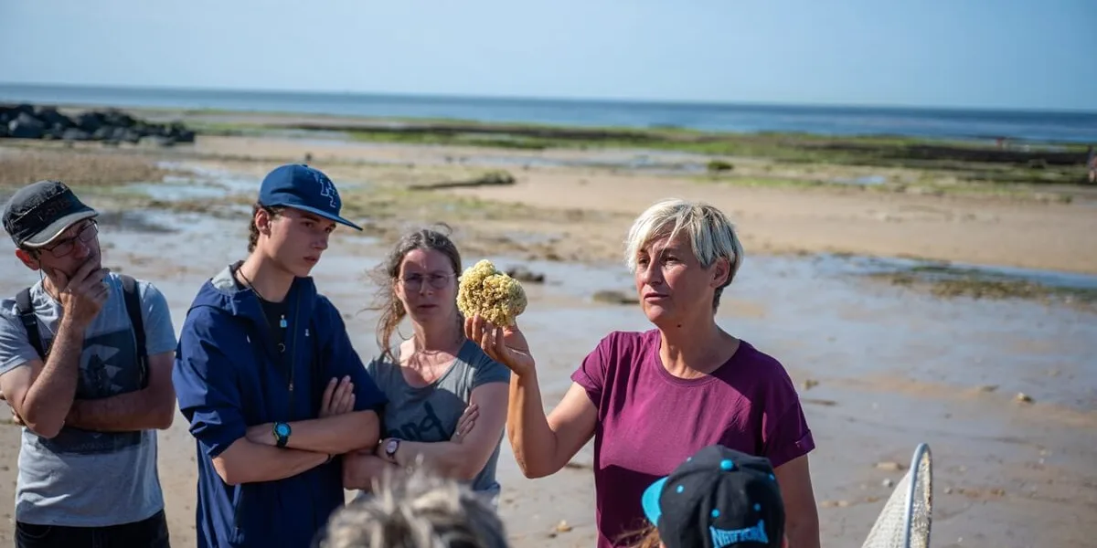 Pêche à pied à Saint-Aubin-sur-Mer en Normandie par Thomas Le Floc'h pour Normandie Tourisme.