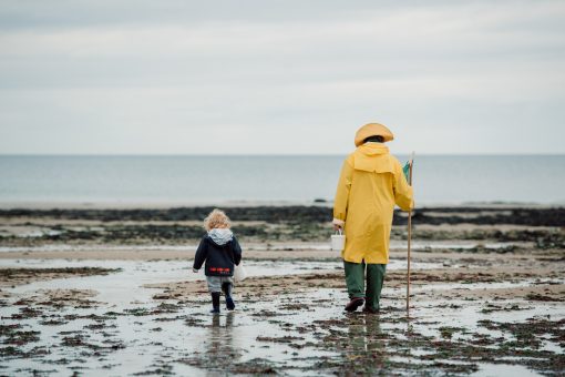 Pêche à Luc-sur-Mer pendant les grandes marées