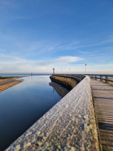 jetée de Courseulles en hiver
